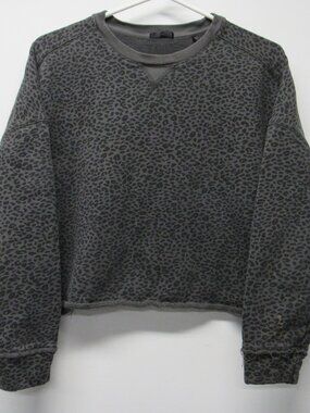 ATM Anthony Thomas Melillo French Terry Animal Print Crewneck Sweatshirt M READ